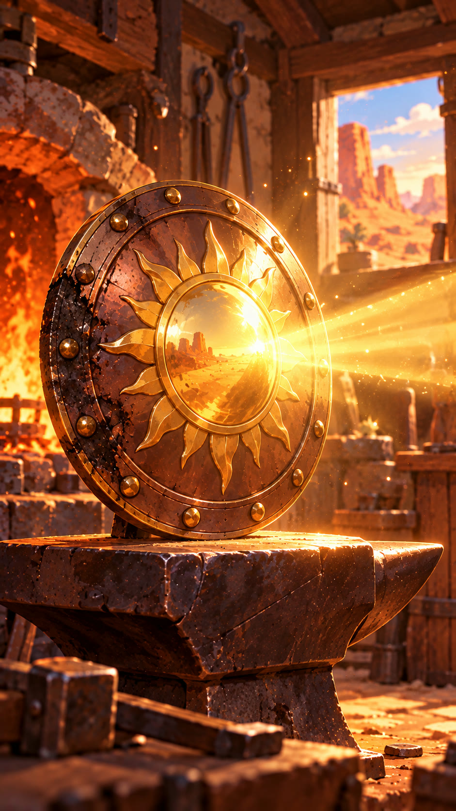 A moment from Sunward, an animated fantasy adventure about a sun-forged shield